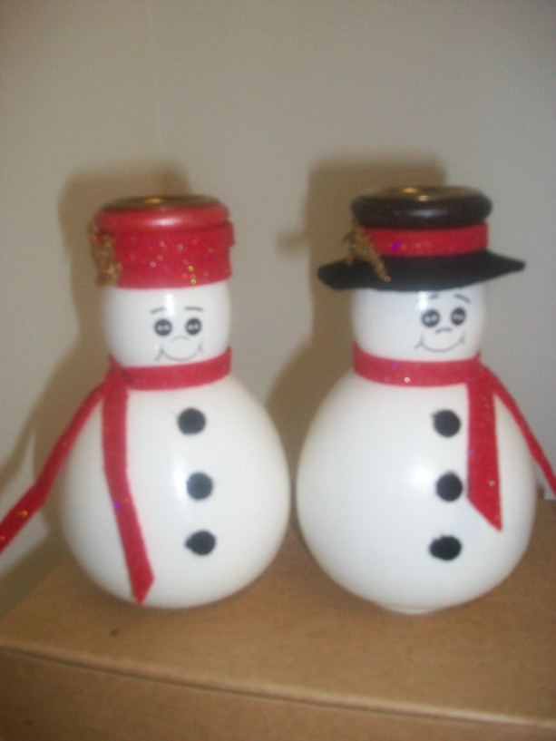 Snowman Candleholders