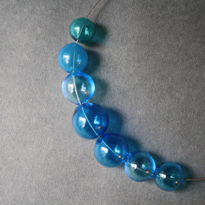 Blown Glass Necklace - Blue Hollow Lightweight Glass