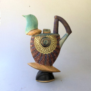 Tea Pot Pottery Hand Made Sculptural Tea Pot Helene Fielder