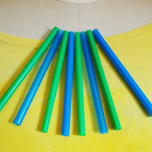 Green & Blue Straw Necklace