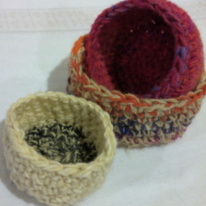 Nesting bowls / yarn nesting bowls / crochet nesting bowls / stacked bowls / bowls / wool bowls / nursery bowls/ stackable bowl set