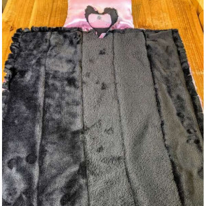 American Girl Doll Bedding Matching Pillows Handmade, Pink and Black Animal Print Bling Fabric