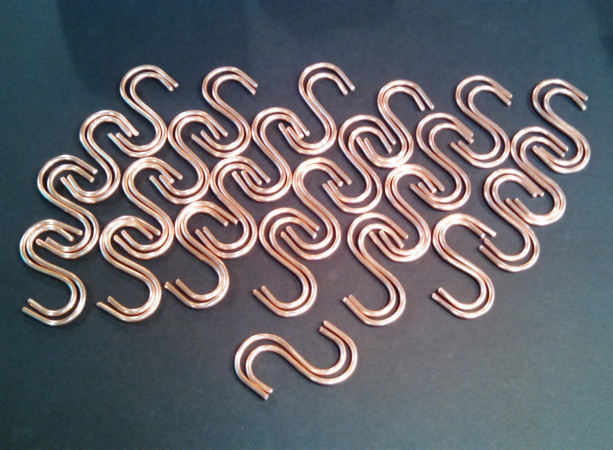 WHOLESALE Bulk lot of 100 SOLID COPPER "S" Hooks Free Shipping to any United States Zip Code