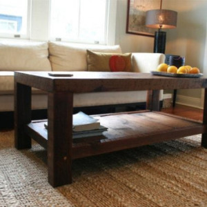 Oversized Coffee Table Made From New Orleans Barge Board
