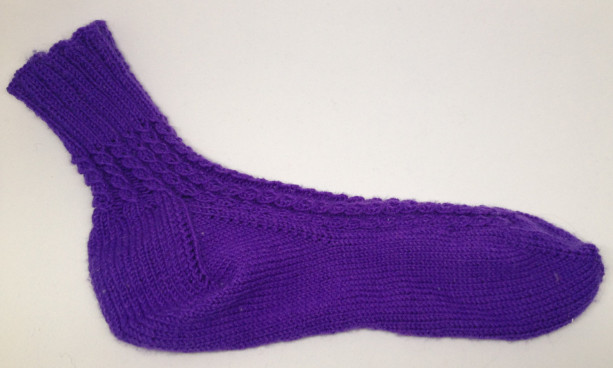 Purple Knit Cable Socks