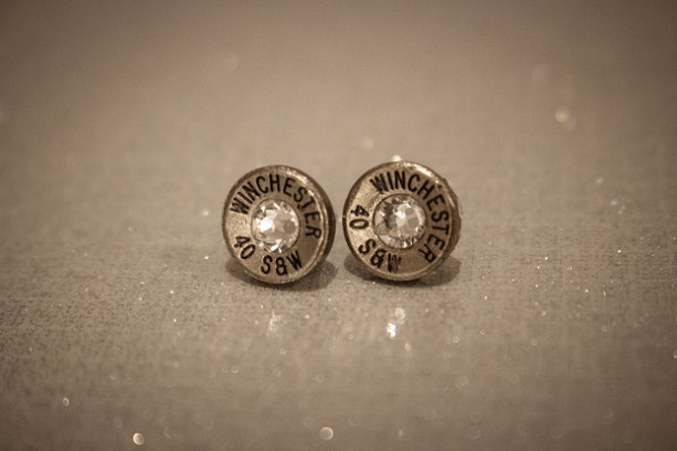.40 S&W Bullet Stud Earrings - Nickel