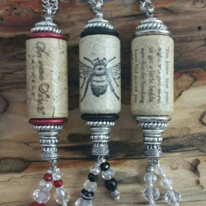 Wine Cork - Necklace - Necklace Made from a Real Wine Cork - Wine Lovers - Various Colors and Wine Brands - Beads - Beaded Necklace - Unique