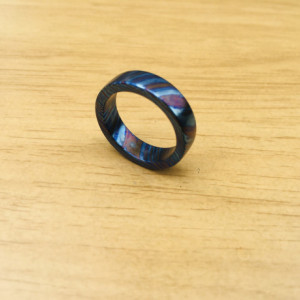 Hand forged Timascus ring