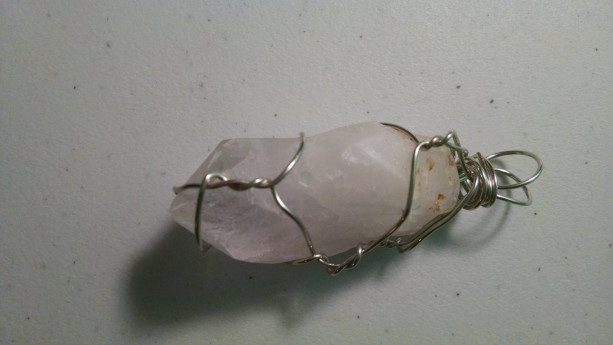 Quartz Crystal wrapped in Silver