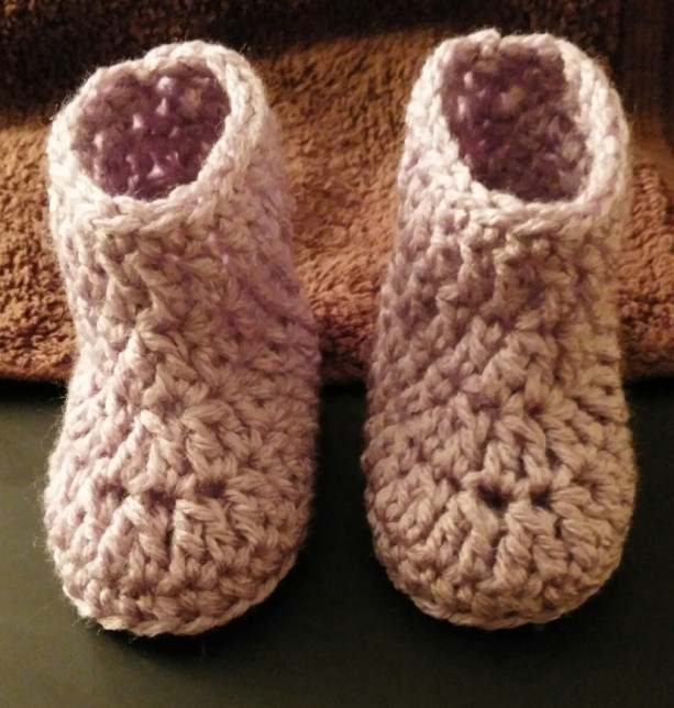Baby Booties -  Boots - Ugg inspired - Purple