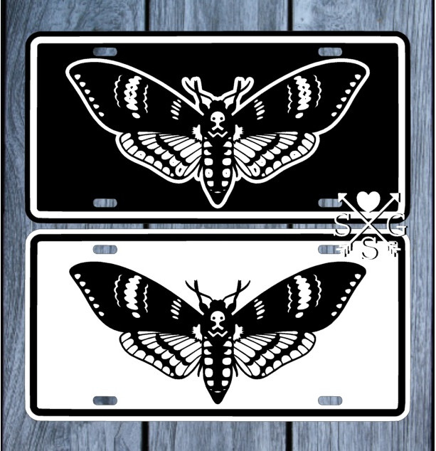 Death Head Hawk Moth License Plate
