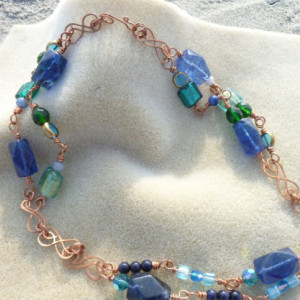 Swirling Blues Necklace