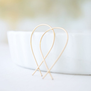 Silver or Gold Inverted Teardrop Hoops