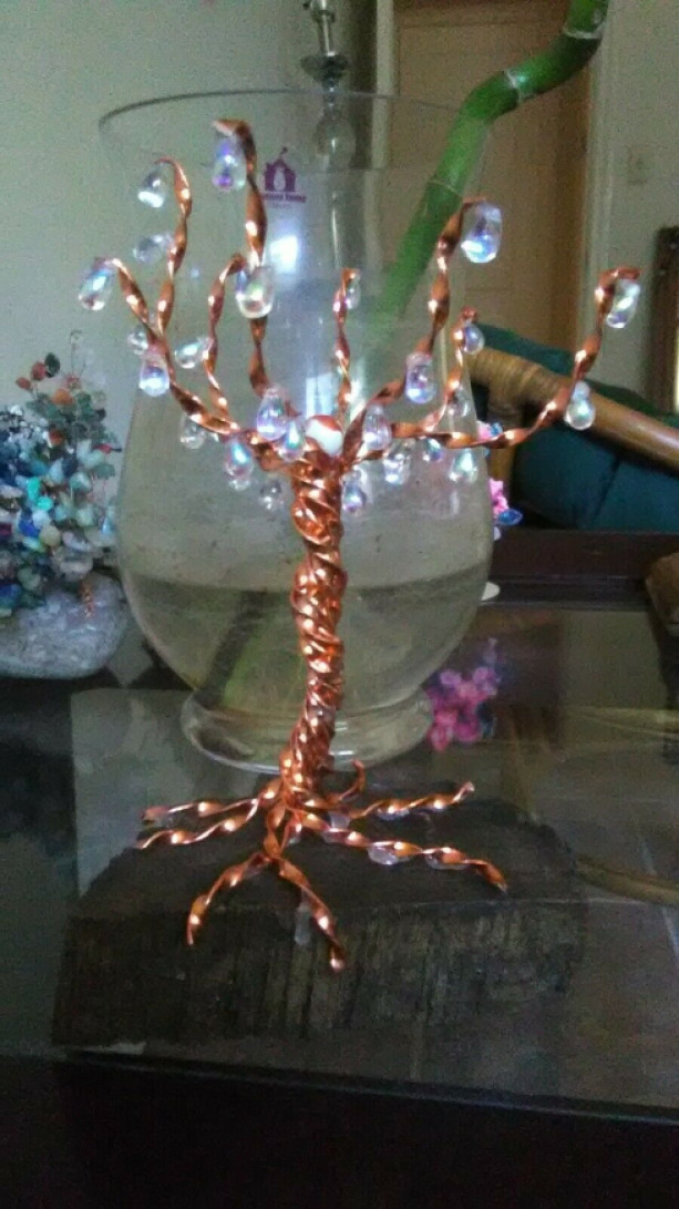 Twisted Cooper wire tree sculpture