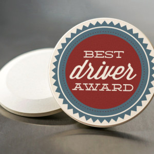Funny Car Gift - Sandstone Coaster - Best Driver Award