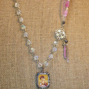 Pink Asymmetrical Beaded Necklace