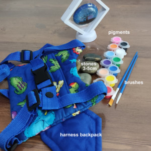DIY Rock Art Painting Creative Colour Painting Harness backpack for kid Children Early Learning Birthday Gift