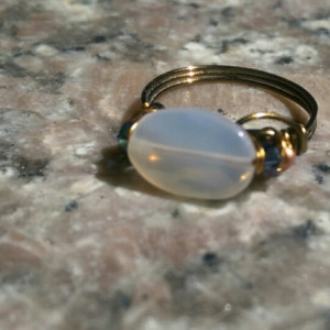 Antique Brass Moonstone Ring