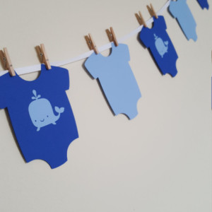 Whale Onesies, Whale Baby Shower, It's a Boy, Onesies, Onesie Banner