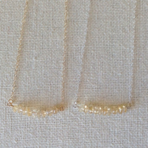 Silver Citrine Necklace - November Birthstone Jewelry  - Tiny Sterling Silver Curved Bar Gemstone Necklace - Gemstone Necklace - Mothers Day