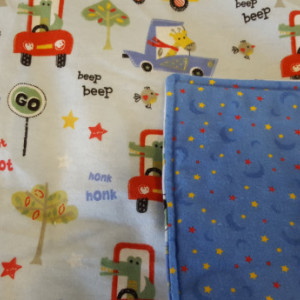 Animals in Cars Flannel Baby Blanket