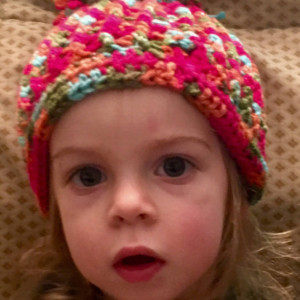 Handmade crochet multicolored beanie with Pom Pom