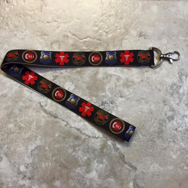 Emergency Services Lanyard Keychains (Fire/ Police/ EMT/ 911)
