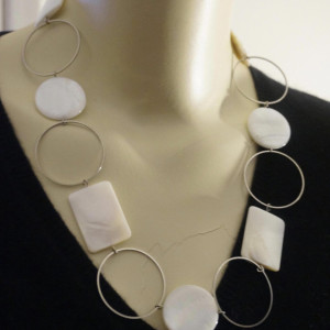 Limited Edition Mother of Pearl Geometric Chain Runway Necklace