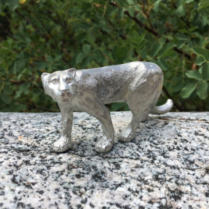 Mountain Lion pewter figurine, puma, cougar, hand cast