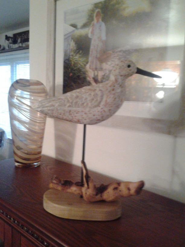 Hand Carved and Painted Wooden Bird - Willet