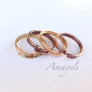 Stackable rings, stacking rings, mixed metal rings, copper brass rings, mix match rings made to size custom made