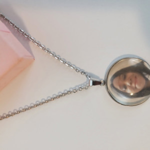 Personalized Photo Pendant Custom Necklace with Silver Chain