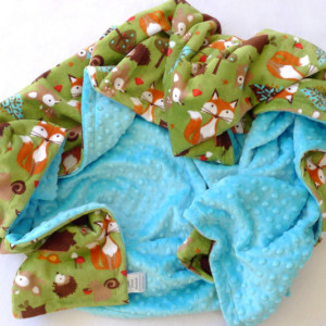 Kids Bedding - Minky Baby Blanket - Baby Blanket - Woodland Baby Blanket - Fox Baby Blanket - Unisex Baby Blanket - Gender Neutral - Forest