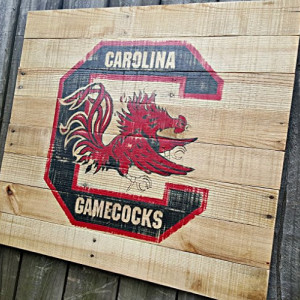 Large Rustic Handmade University of South Carolina Reclaimed Wooden Pallet Sign