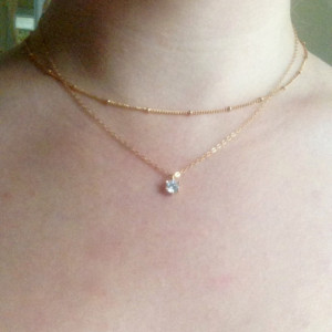 Gold Satellite Chain, Gold Layering Necklace, 14k Gold Fill, Simple Gold Necklace, Layering Necklace, Dainty Gold Necklace,