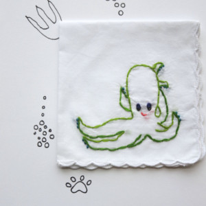 Handmade Octopus Embroidery Original Art Gift Creative Embroidery Octopus Gift by Wrenbirdarts 