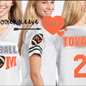 Custom Ladies Football Jersey with Glitter for Football Mom Homecoming Jersey shirt Football Mom School Spirit Jersey Team Colors