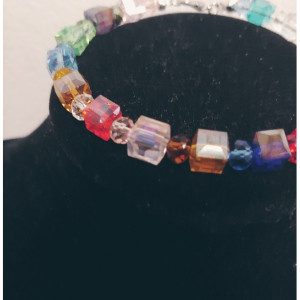 Transparent Crystal Glass Beaded Bracelet