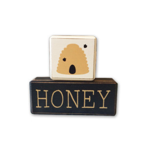Honey bee - 2 piece - Honey - wood sign