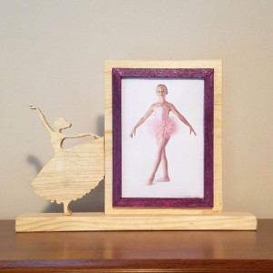 Personalized 4 x 6 Picture Frame with Carved Ballet, Customized Ballet Photo Frame