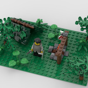 Custom Lego MOC Template Shelter With Campfire **Digital Instructions**