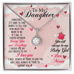 To My Daughter Eternal Necklace, 14k White Gold Chain, Jewelry for Daughter, Sentimental Gift, Daughter-In-Law Gift, Jewelry Pendant