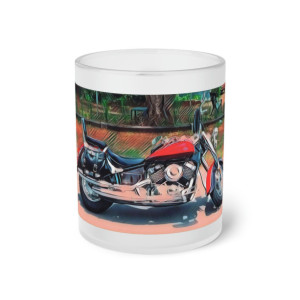 Classic Motorcycle Frosted Glass Mug Free Shipping