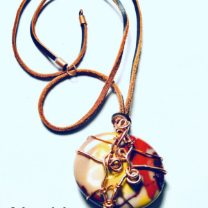Large Genuine Mookaite Pendant Healing Stone Necklace