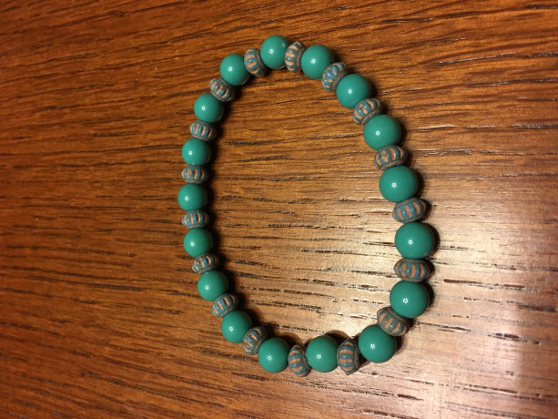 Turquoise Acrylic Bead Elastic Bracelet