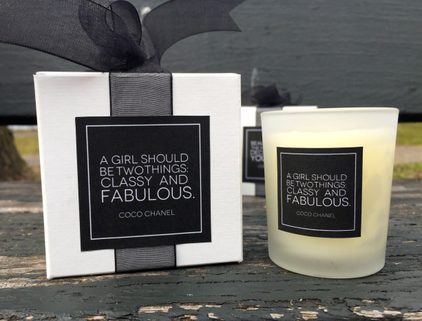 Scented Soy Candles. FREE SHIPPING. Set of 3. Chanel Quotes.