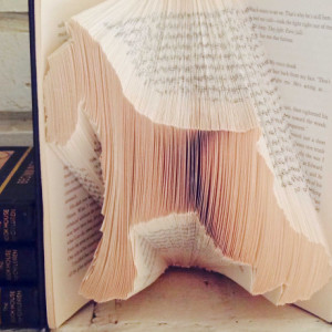 Schnauzer Book Origami - Upcycled Book - Schnauzer Folded Book Art