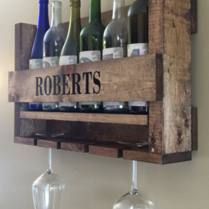 Personalized Wine Rack | Handcrafted Wood Designs | Wedding Gift | Rustic Wine Rack | Housewarming Gift | Bridal Shower Present