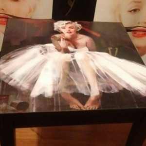 Sugar Coated Marilyn Monroe Custom Ballerina Gorgeous Side End Table! Made to order! Furniture Art! Old Hollywood Glam