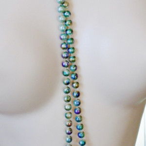 Hand Painted 52" Pearl Necklace